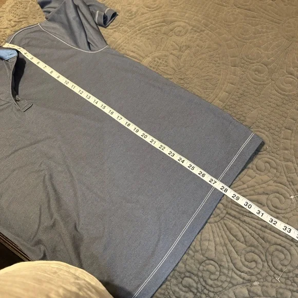 Classic Blue/Gray Long Sleeve Polo Shirt - Picture 10 of 11